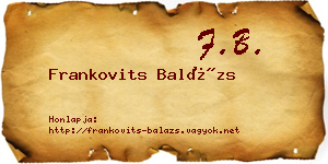 Frankovits Balázs névjegykártya