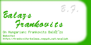 balazs frankovits business card